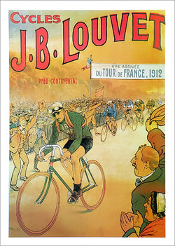 Cycles J.B. Louvet 1912 Tour de France Finish Vintage Poster Reproduction - Editions Clouet