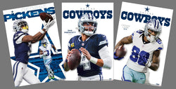 COMBO: Dallas Cowboys Football 3-Poster SUPERSTARS Combo Set (Dak Prescott, George Pickens, CeeDee Lamb Posters)