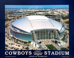 Dallas Cowboys Stadium Inaugural Day (9/20/2009) Commemorative Poster Print - Aerial Views