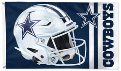 Dallas Cowboys Football Gameday-Helmet-Style Official NFL Football DELUXE 3'x5' Team Flag - Wincraft Inc.