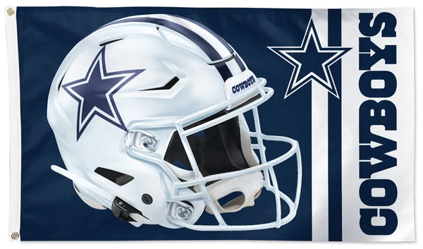 Dallas Cowboys Football Gameday-Helmet-Style Official NFL Football DELUXE 3'x5' Team Flag - Wincraft Inc.