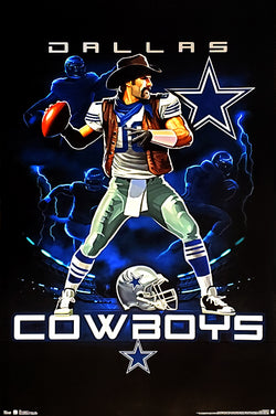 Dallas Cowboys "On Fire" NFL Theme Art Poster - Costacos Sports