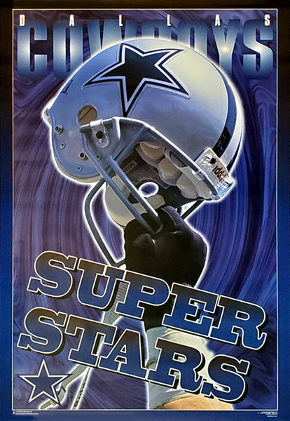 Dallas Cowboys "Super Stars" Raised Helmet NFL Theme Poster - Costacos Brothers 1996
