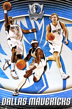 Dallas Mavericks "Triple Action" NBA Basketball Poster (Nowitzki, Terry, Howard) - Costacos 2007