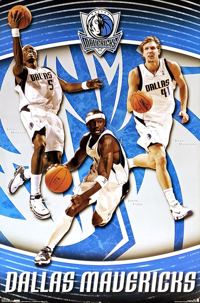 Dallas Mavericks "Triple Action" NBA Basketball Poster (Nowitzki, Terry, Howard) - Costacos 2007