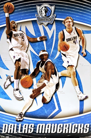 Dallas Mavericks "Triple Action" NBA Basketball Poster (Nowitzki, Terry, Howard) - Costacos 2007