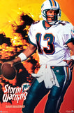Dan Marino "Storm Warning" Miami Dolphins Vintage Original 1997 NFL Theme Action Poster - Costacos Final Stock Collection