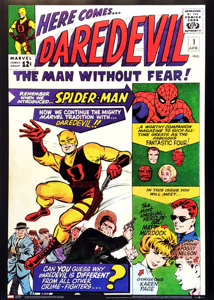 Daredevil #1 Vintage Marvel Comics Cover Poster 20x28 Print - Asgard Press