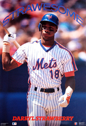 Darryl Strawberry "Strawesome" New York Mets 1990 24x36 MLB Action Poster - Costacos Final Stock Collection