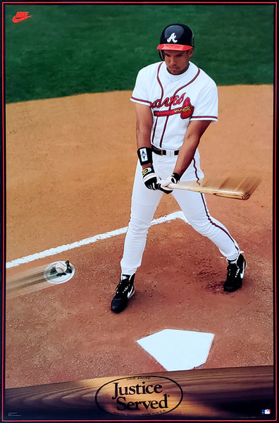David Justice "Justice Served" Atlanta Braves Vintage Original MLB Baseball Poster - Nike 1992