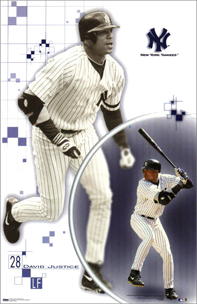 David Justice "Pinstripes" New York Yankees MLB Baseball Action Poster - Costacos 2000