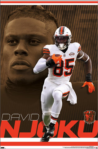 David Njoku "Superstar" Cleveland Browns NFL Action Wall Poster - Costacos Sports 2024