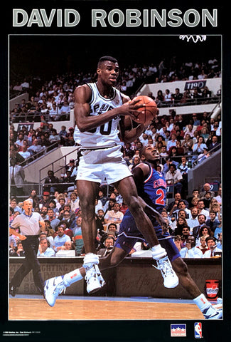 David Robinson "Solid Border" San Antonio Spurs NBA Action Poster - Starline Inc. 1990