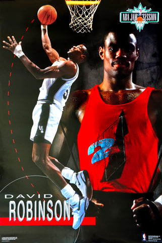 David Robinson "Jam Session'" San Antonio Spurs 1993 NBA Action Poster - Costacos Final Stock Collection