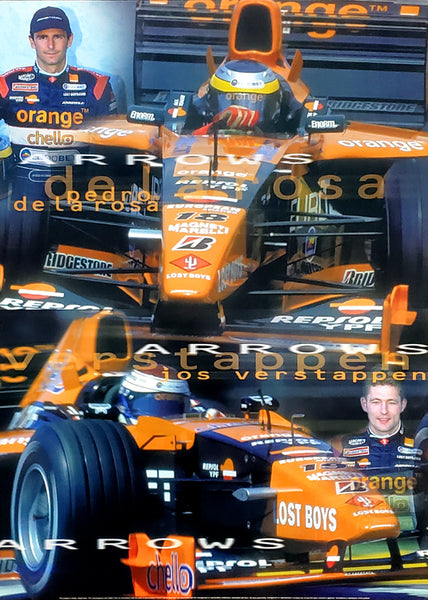 Jos Verstappen and Pedro de la Rosa Orange Arrows 2000 Formula 1 Poster - UK