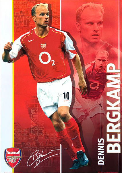 Dennis Bergkamp "Signature" Arsenal FC EPL Football Action Poster - GB 2004