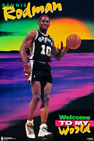 Dennis Rodman "Welcome to My World" San Antonio Spurs NBA Basketball Poster - Costacos Brothers 1995