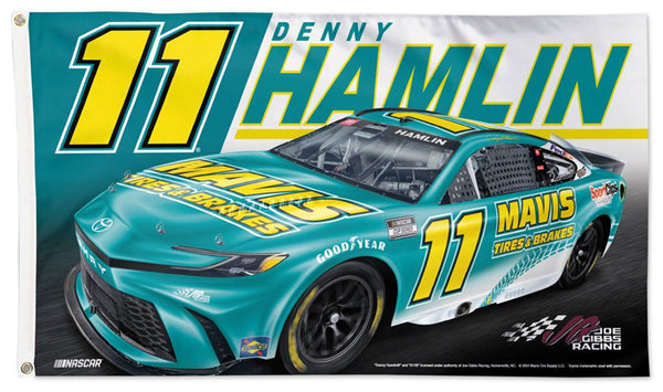 Denny Hamlin Mavis Tires #11 2024 Official NASCAR Deluxe-Edition 3'x5' Flag - Wincraft