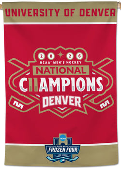 Denver Pioneers 2026 NCAA Men's Hockey Frozen Four National CHAMPIONS Official 28x40 Wall BANNER- Wincraft