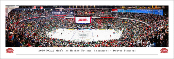 *SHIPS 4/21* Denver Pioneers 2026 NCAA Men's Hockey Frozen Four Champions Panoramic Poster Print - Blakeway
