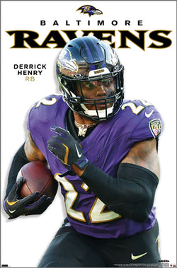 Derrick Henry "Running Machine" Baltimore Ravens NFL Action Wall Poster - Costacos 2025