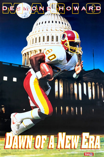 Desmond Howard "Dawn of a New Era" Washington Redskins Vintage 1993 Original NFL Theme Action Poster - Costacos Final Stock Collection
