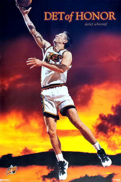 Detlef Schrempf "Det of Honor" Seattle Supersonics NBA Action Poster - Costacos 1997