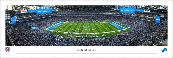 Detroit Lions Ford Field NFL Gameday Panoramic Poster Print - Blakeway Worldwide 2023