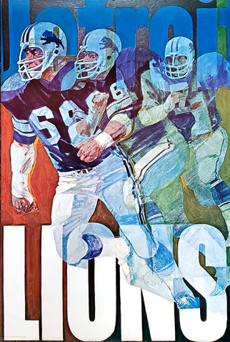 Detroit Lions 1972 Stancraft George Bartell Series Vintage Original 24x36 Theme Art Poster Detroit Lions 1972 Stancraft George Bartell Series Vintage Original 24x36 Theme Art Poster