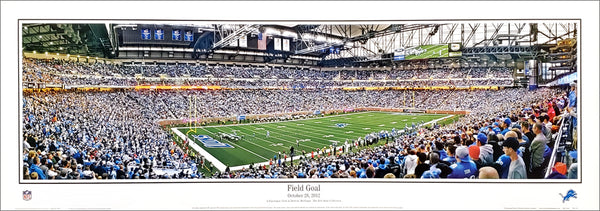 Detroit Lions Ford Field Gameday "Field Goal" Panoramic Poster Print - Everlasting Images