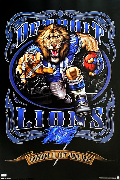 Detroit Lions "Grinding it Out Since 1934" NFL Theme Art Poster - Costacos 2009