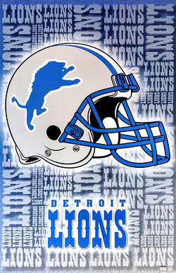 Detroit Lions Official NFL Football Team Helmet Logo Poster - Starline 2001