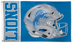 Detroit Lions Helmet-Style Official NFL Football Team Deluxe 3'x5' Flag - Wincraft Inc.