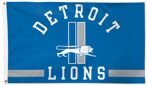 Detroit Lions Retro-1960s-Style Official NFL Football Team Deluxe 3'x5' Flag - Wincraft Inc.