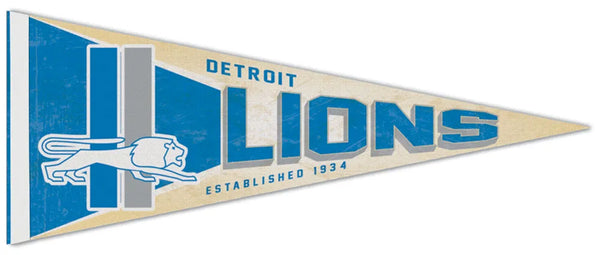 Detroit Lions NFL Retro-1960s-Style Premium Felt Collector's Pennant - Wincraft Inc.