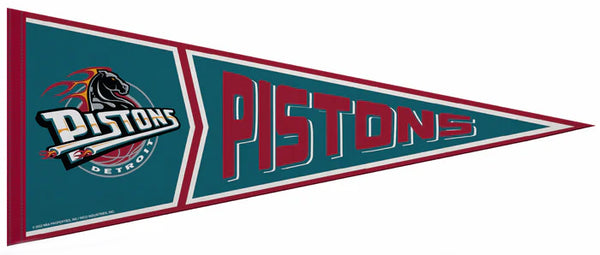 Detroit Pistons 1990s-Logo-Style Official NBA Retro Collection Felt Pennant - Rico Inc.
