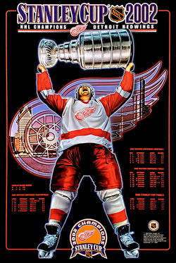 Detroit Red Wings "Holy Grail" 2002 Stanley Cup Championship 24x36 Commemorative Poster - Action Images
