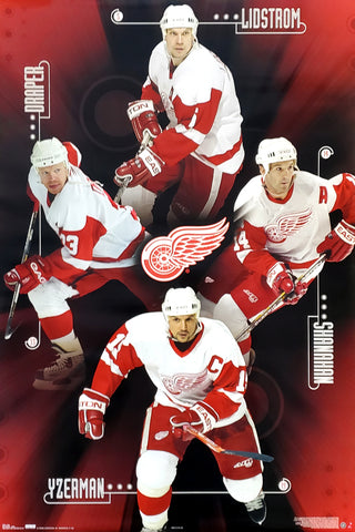 Detroit Red Wings "Big Four" Poster (Lidstrom, Yzerman, Shanahan, Draper) - Costacos Sports 2005