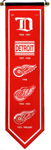 Detroit Red Wings Logo Heritage Premium Felt Wall Banner - The Sports Vault Canada