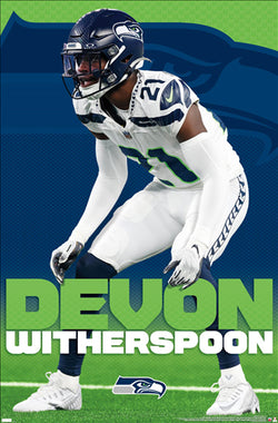 Devon Witherspoon "Superstar" Seattle Seahawks Cornerback NFL Action Wall Poster - Costacos 2024