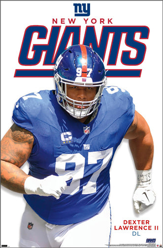 Dexter Lawrence II "Bonecrusher" New York Giants NFL Action Wall POSTER - Costacos Sports