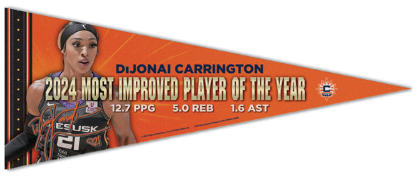 DiJonai Carrington Connecticut Sun WNBA Most Improved 2024 Premium Felt Pennant - Wincraft