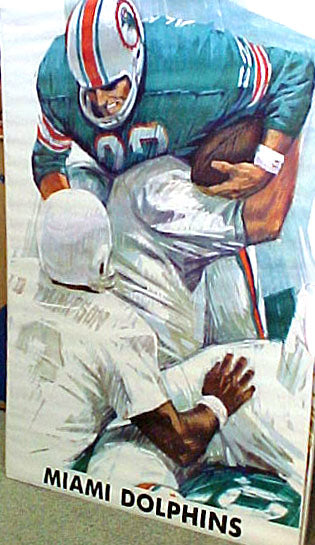 Vintage AFL 1966 MIAMI DOLPHINS Dave Boss NFL Football Theme Art 24x36 POSTER