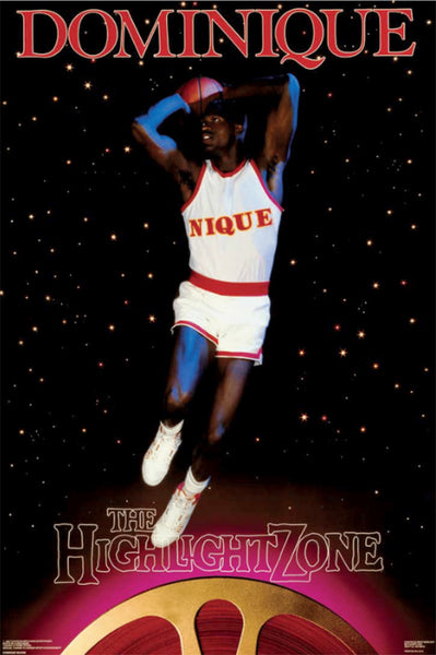 Dominque Wilkins "The Highlight Zone" Atlanta Hawks Vintage Original 1987 NBA Theme Poster - Costacos Final Stock Collection