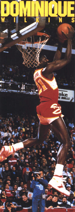 Dominique Wilkins "Reverse Slam Classic" Atlanta Hawks 1988 Vintage Original HUGE Door-Sized Poster - Costacos Final Stock Collection