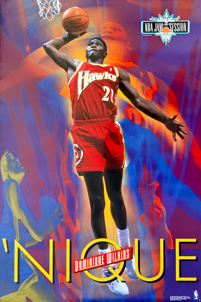 Dominique Wilkins "Nique'" Atlanta Hawks 1993 NBA Action Poster - Costacos Final Stock Collection