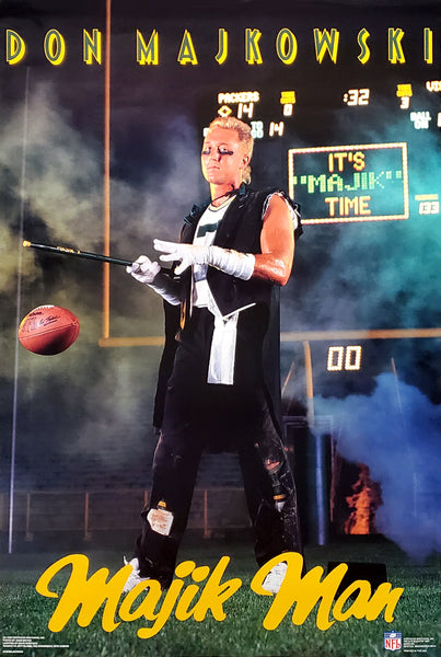 Don Majkowski "The Majik Man" Green Bay Packers Vintage Original 1990 NFL Theme Poster - Costacos Final Stock Collection
