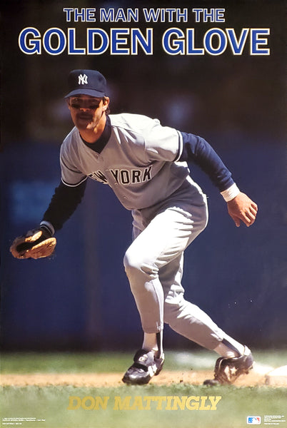 Don Mattingly "The Man With The Golden Glove" New York Yankees 1989 24x36 MLB Action Poster - Costacos Final Stock Collection