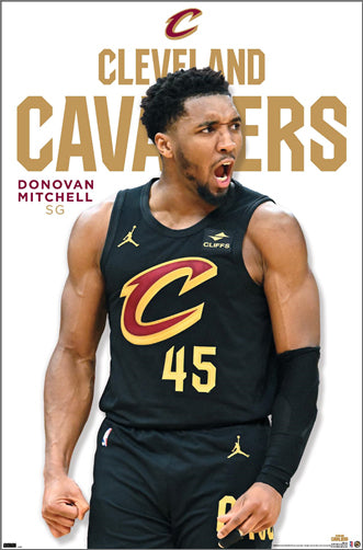 Donovan Mitchell "Intensity" Cleveland Cavaliers NBA Action Wall Poster - Costacos 2023