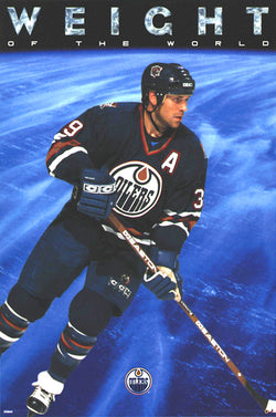 Doug Weight "Weight of the World" Edmonton Oilers NHL Action Poster - Costacos 1998
